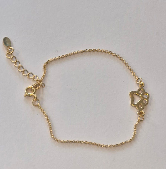Gold plated paw bracelet