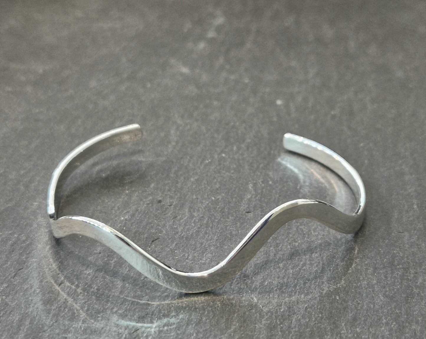 Silver waveform bangle