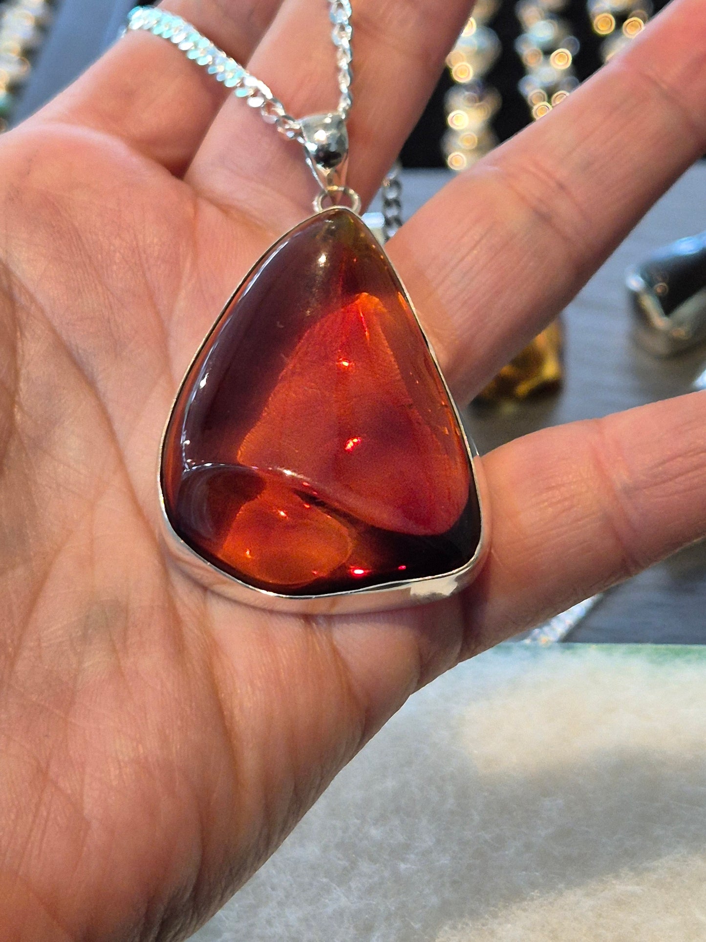 Cherry amber pendant