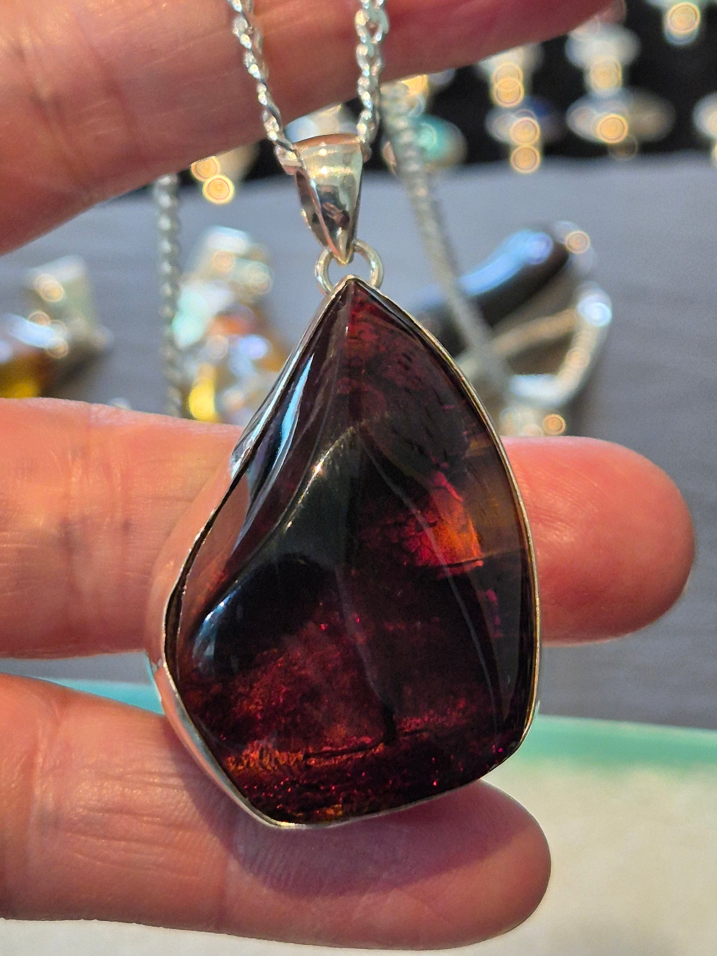 Cherry amber pendant