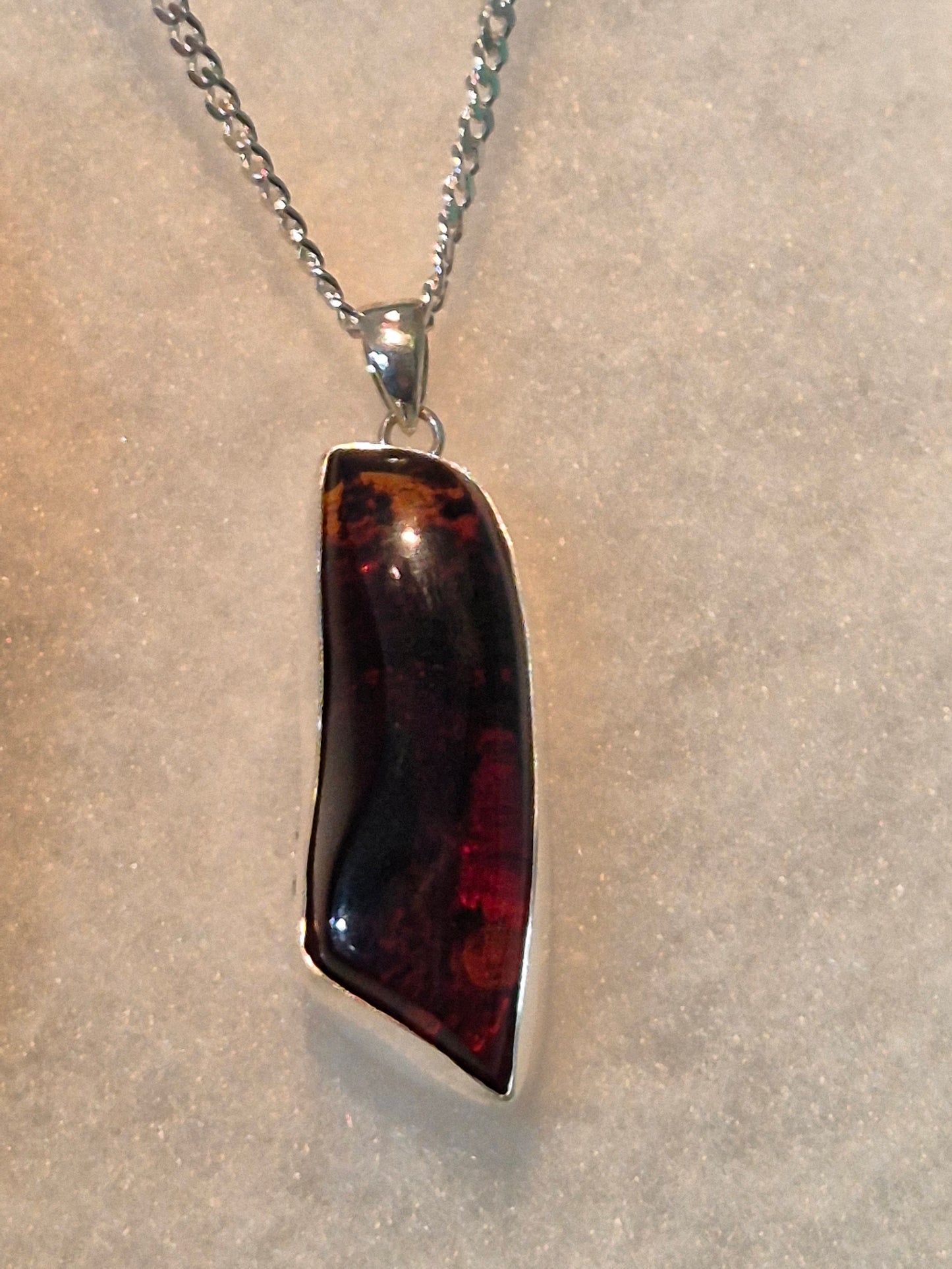 Deep cherry/Red amber pendant