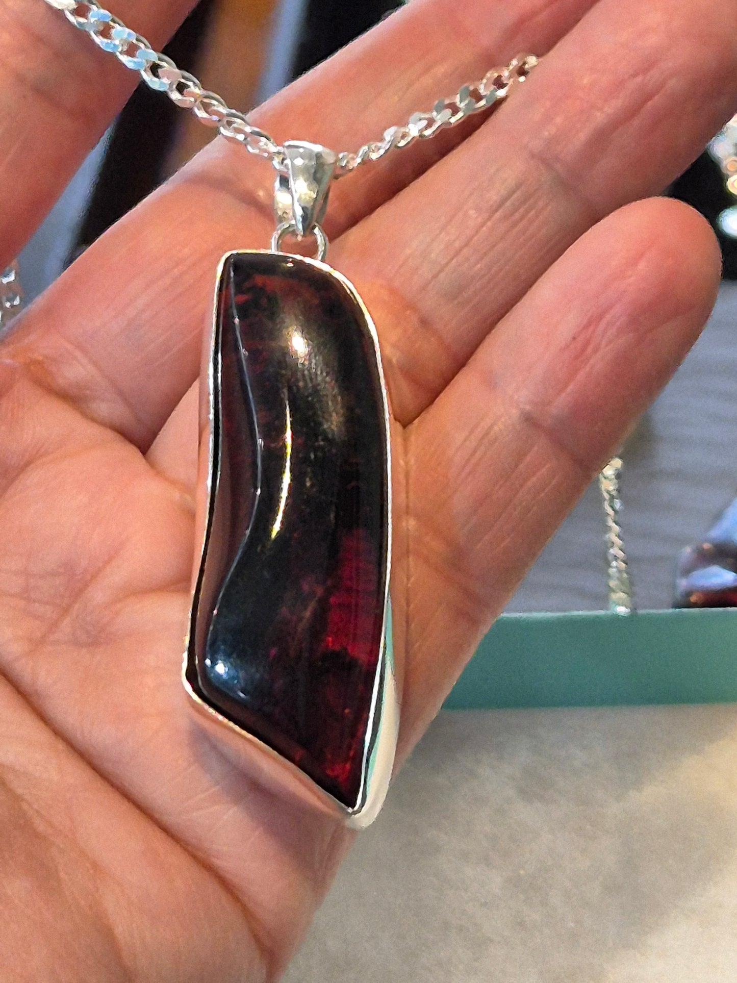 Deep cherry/Red amber pendant