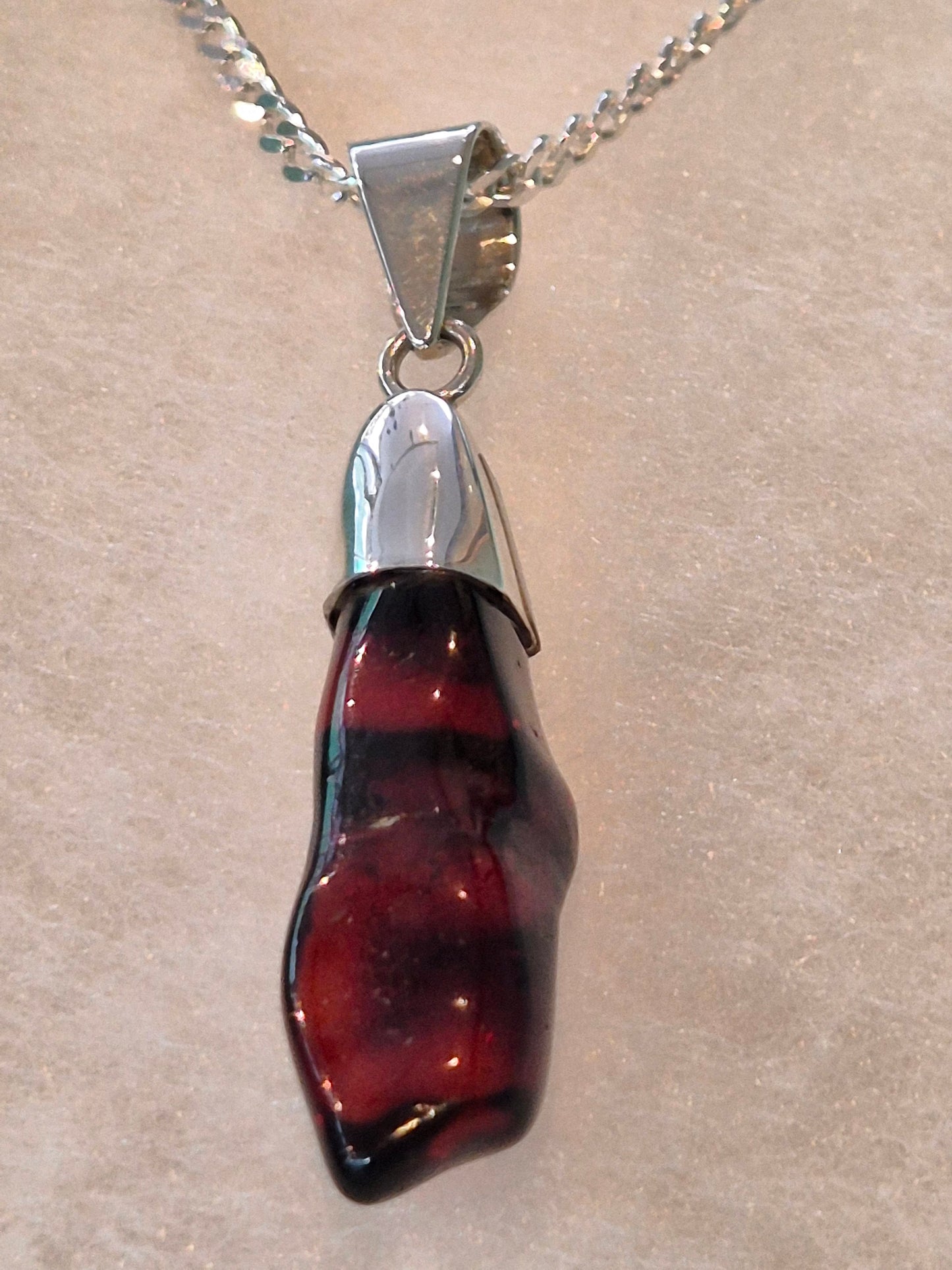 Red amber pendant