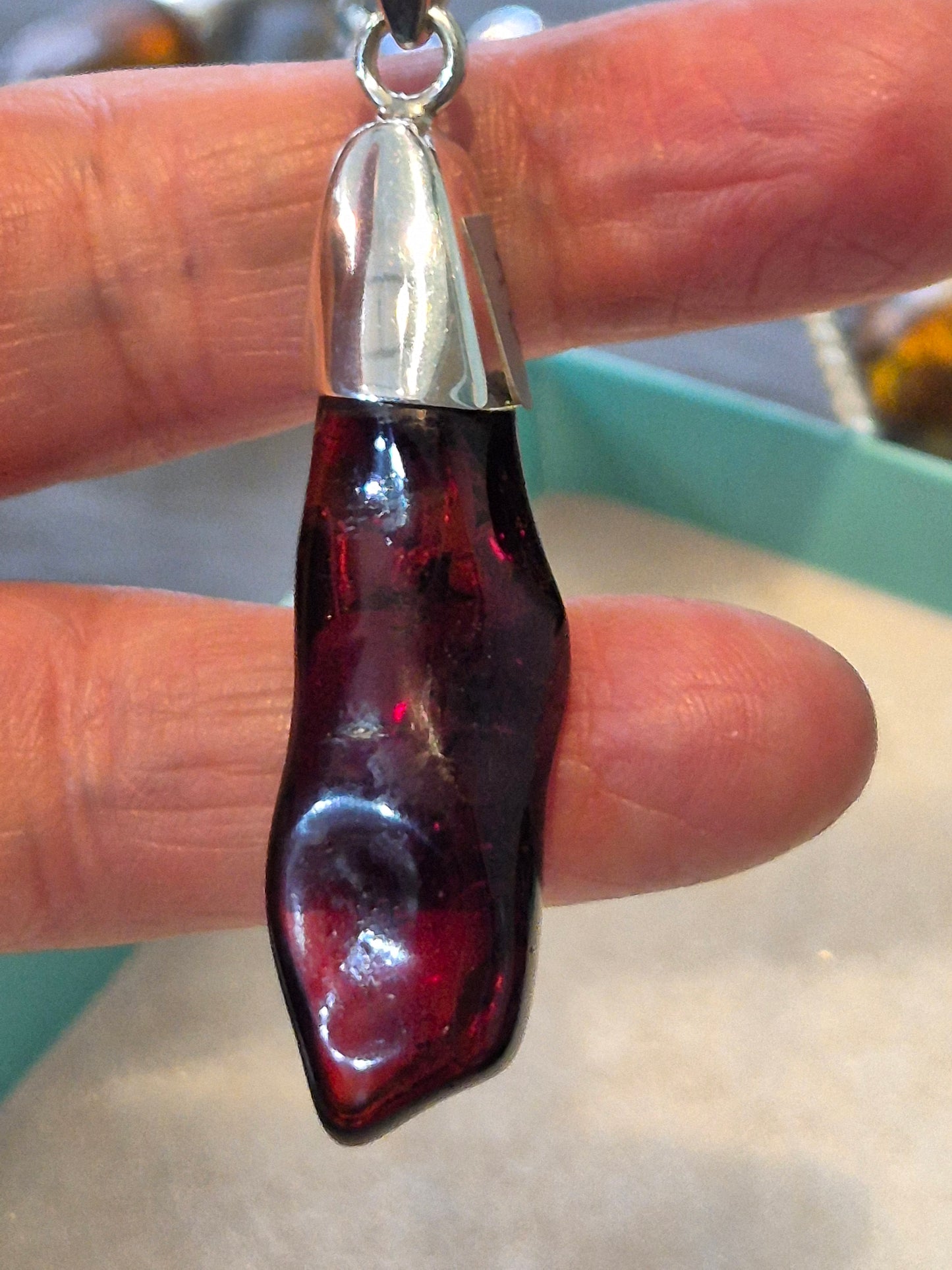 Red amber pendant