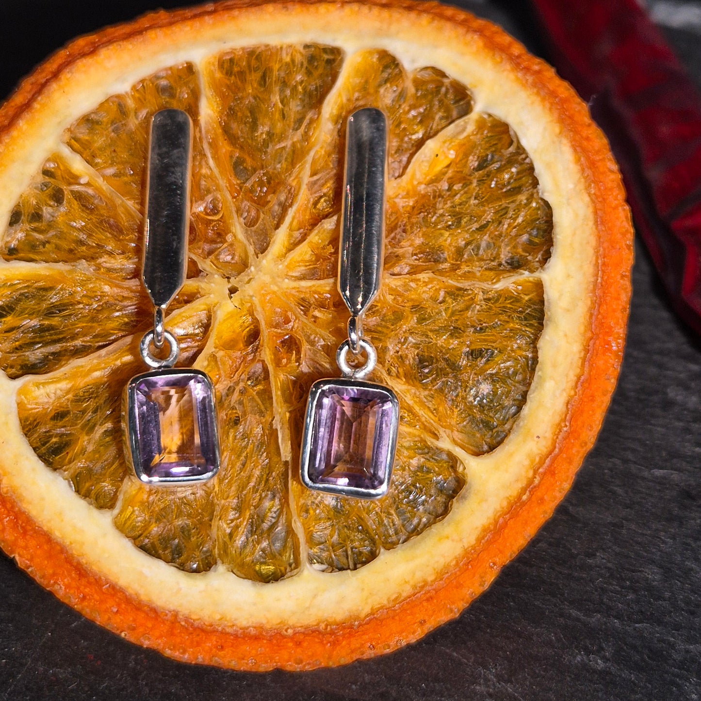 Amythyst and silver earrings