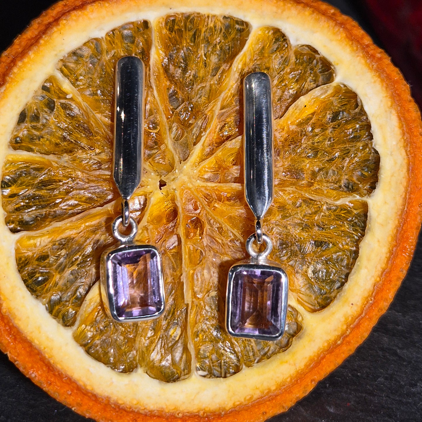 Amythyst and silver earrings